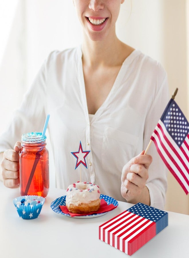 وولاين مجموعة مناديل ضيوف من والين، 80 قطعة، بتصميم العلم الأمريكي، مناديل ورقية للاستخدام مرة واحدة، مثالية لحفلات الرابع من يوليو، ولحفلات العشاء، وحفلات عيد الاستقلال، ويوم الذكرى، وأعياد الميلاد، وتزيين الطاولات. - Image 5